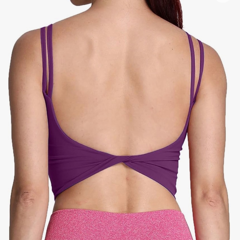 NWOT Backless Twist Back Bra Tank Cami Dark Purple XS